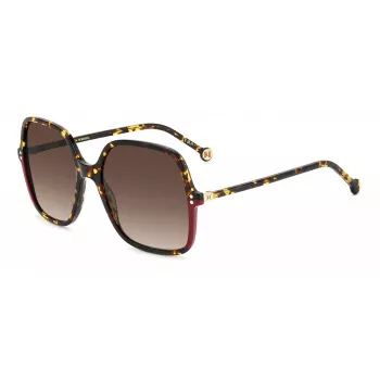 Okulary przeciwsłoneczne CAROLINA HERRERA HER0244SO63 dla kobiet - geometryczna oprawka acetatowa, ochrona UV400, soczewki 56 mm