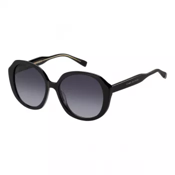 Okulary przeciwsłoneczne Tommy Hilfiger TH-2106-S-807 dla kobiet - czarna oprawka, szare soczewki, 54 mm