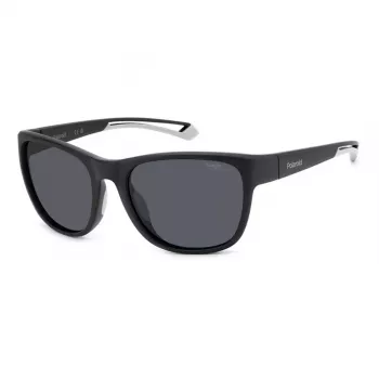POLAROID SPORT PLD7051S003 Okulary przeciwsłoneczne unisex - czarna oprawka, szare soczewki polaryzacyjne 57mm