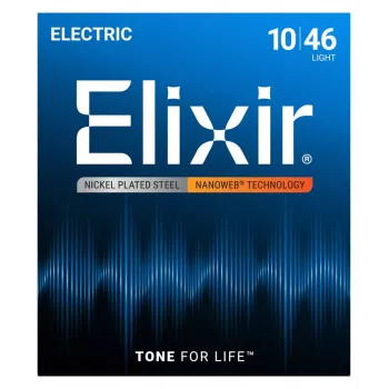 Elixir 12052 Nanoweb Light Electric Guitar Strings (10-46)