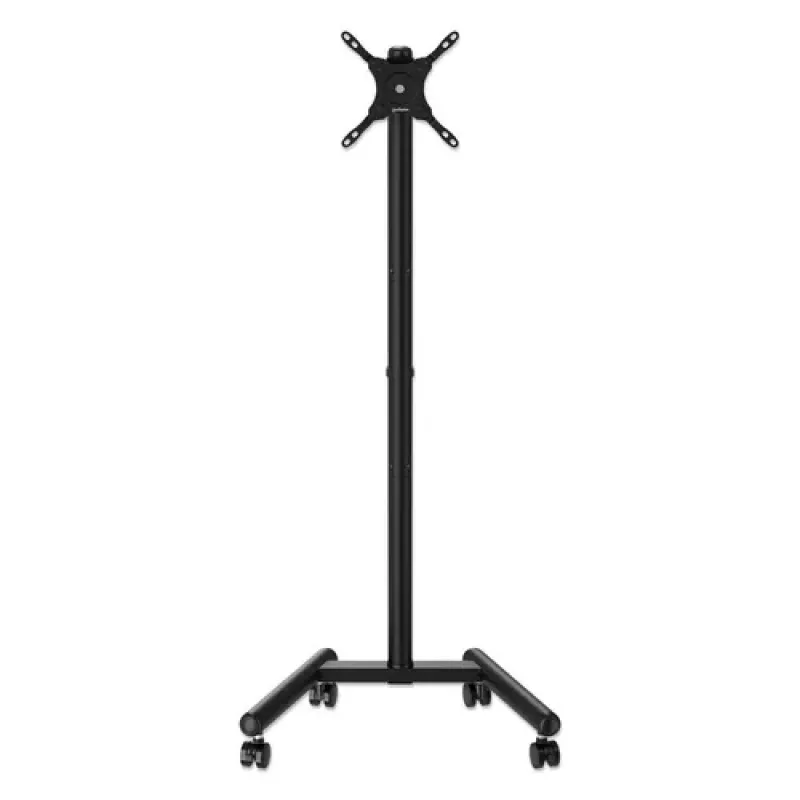 MANHATTAN Compact TV and Monitor Stand on Wheels 13-50 inch Tilt and Height Adjustable Holds up to 20 kg Black (462464)