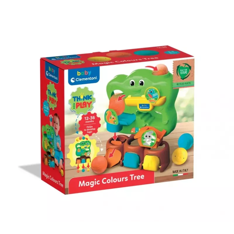 Clementoni Baby Logical Toy – Magiczne Kolorowe Drzewko z Piłeczkami 17580