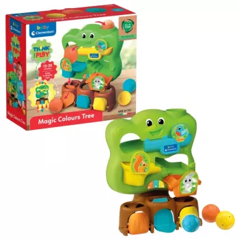 Clementoni Baby Logical Toy – Magiczne Kolorowe Drzewko z Piłeczkami 17580