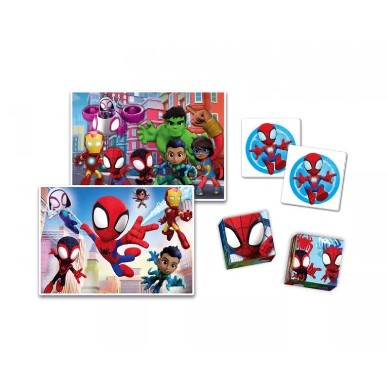 Clementoni Marvel Spidey Zestaw Edukacyjny Puzzle, Memo i Klocki 18295
