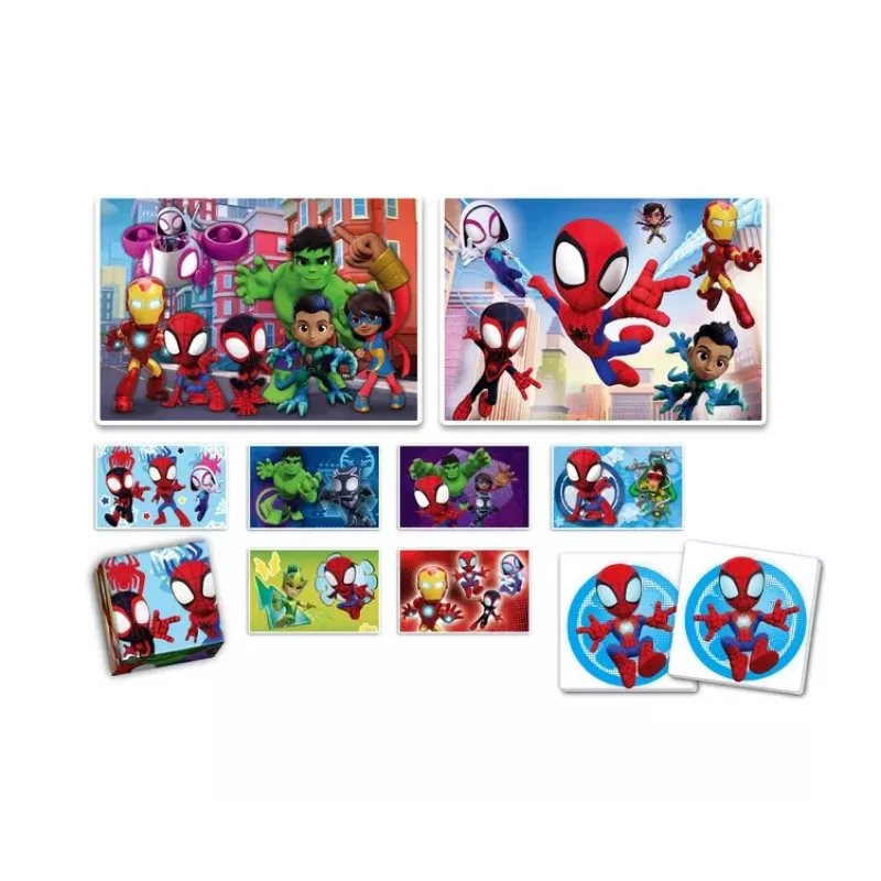 Clementoni Marvel Spidey Zestaw Edukacyjny Puzzle, Memo i Klocki 18295