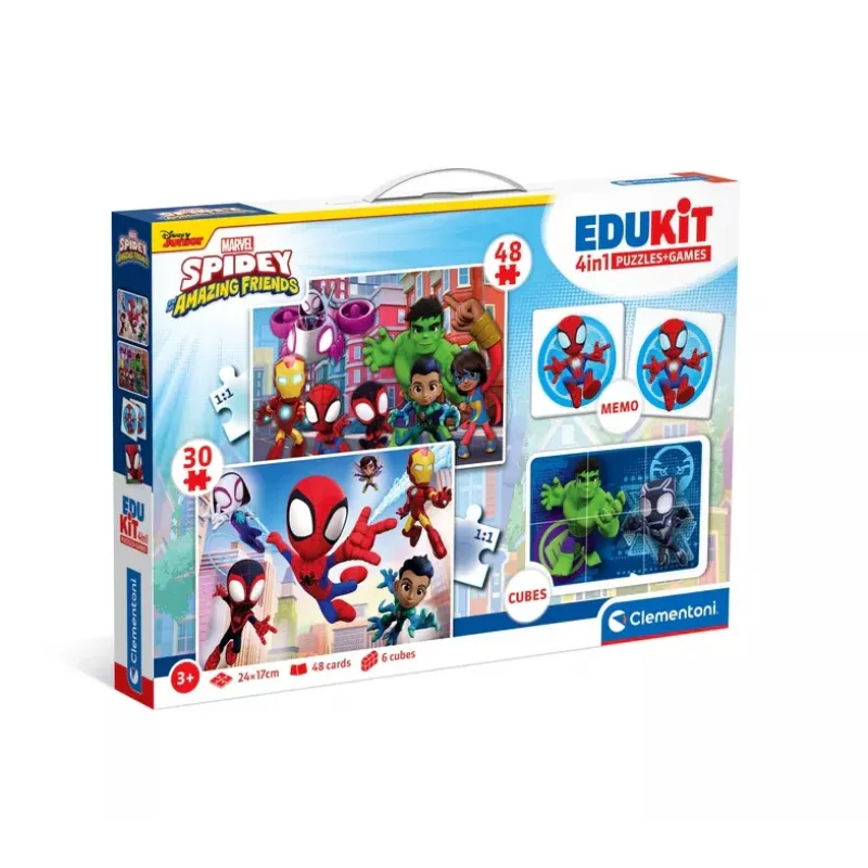 Clementoni Marvel Spidey Zestaw Edukacyjny Puzzle, Memo i Klocki 18295
