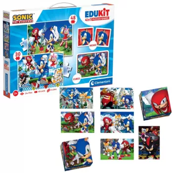 Clementoni Zestaw Edukacyjny Puzzle, Memo i Klocki Sonic 28389