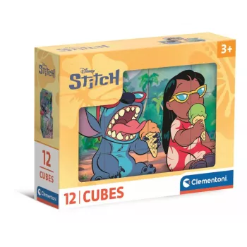 Clementoni Disney Stitch 12 Cube Blocks Puzzle 41347
