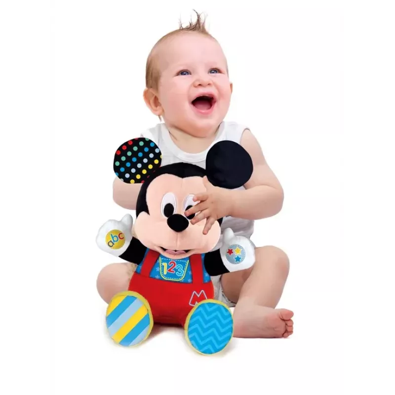 Clementoni Disney Baby Mickey Mouse Interaktywna Pluszowa Zabawka Uczy i Przytula Język Polski 50131