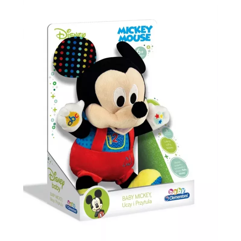 Clementoni Disney Baby Mickey Mouse Interaktywna Pluszowa Zabawka Uczy i Przytula Język Polski 50131
