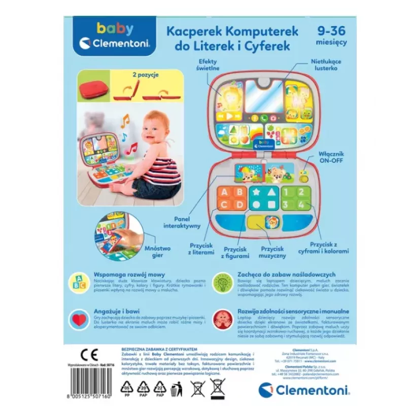 Interaktywny Laptop “Mały Kacper” (Język polski) Clementoni 28269