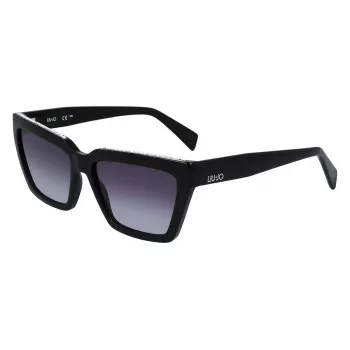 Okulary przeciwsłoneczne LIU JO Cat Eye dla kobiet LJ793SR-001 - Czarna oprawka, szare szkła 57mm