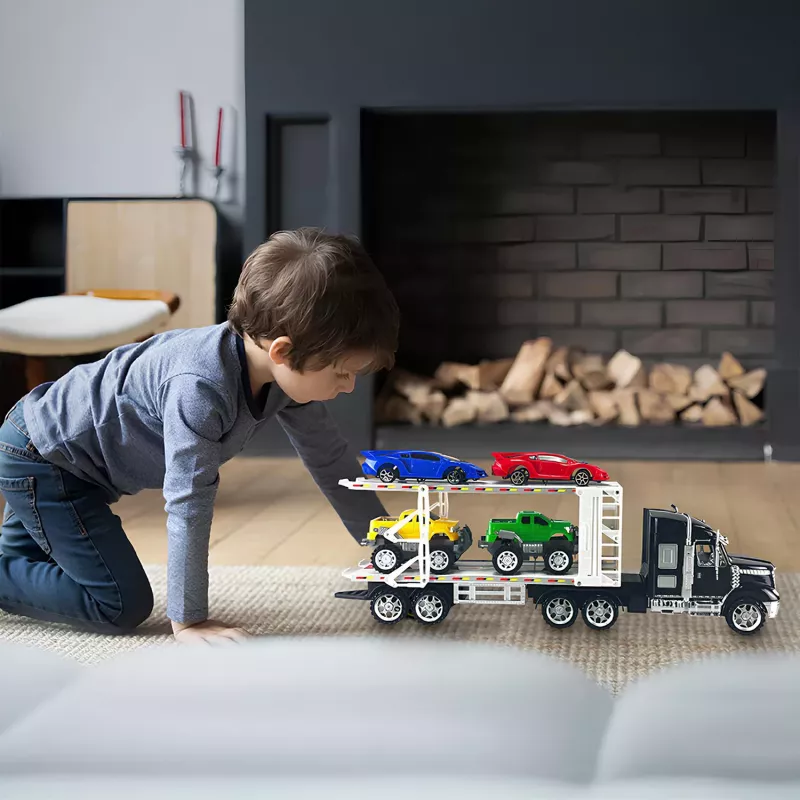Koala Games G2591 Car Transporter Truck with 4 Die-Cast Cars