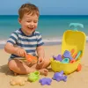 Koala Games G2670 Wózek plażowy z akcesoriami - 7-częściowy zestaw do zabawy w piasku dla maluchów, wielokolorowy