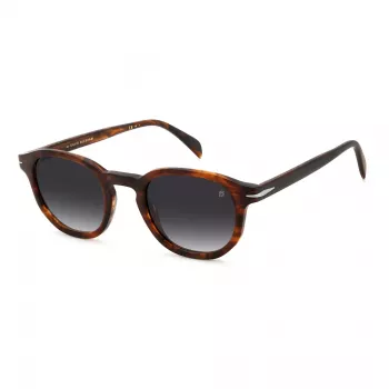 DAVID BECKHAM DB-1007-S-0CJ Męskie kwadratowe okulary przeciwsłoneczne z acetatu Havana/Szary 49/24/145 mm