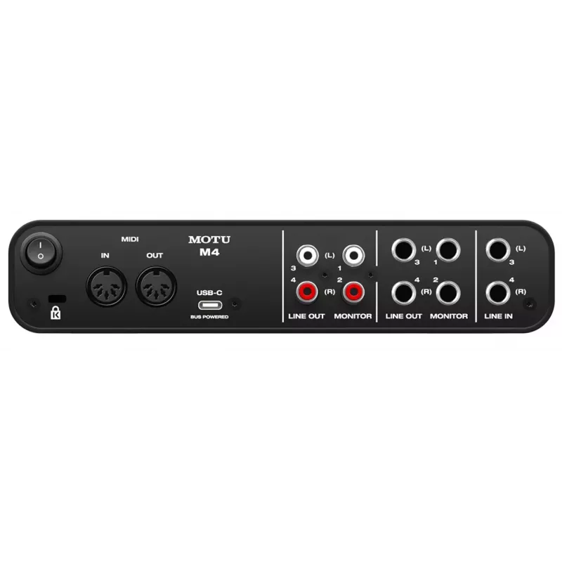 MOTU M4 USB-C Audio Interface – 4x4, 24-bit/192 kHz, 2 Mic Preamps, MIDI I/O