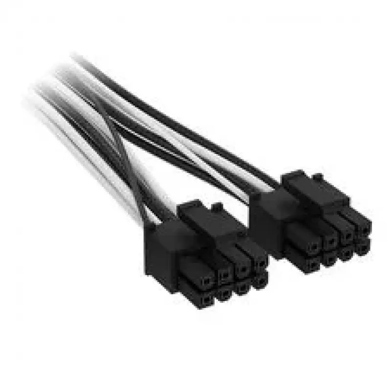 Corsair Premium Sleeved 2x 8-Pin do 12V-2x6 Kabel dla zasilaczy Type 4 - Czarno-Biały