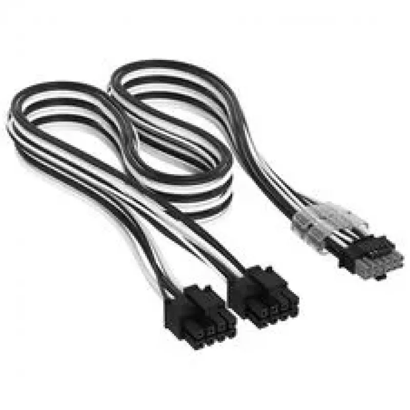 Corsair Premium Sleeved 2x 8-Pin do 12V-2x6 Kabel dla zasilaczy Type 4 - Czarno-Biały