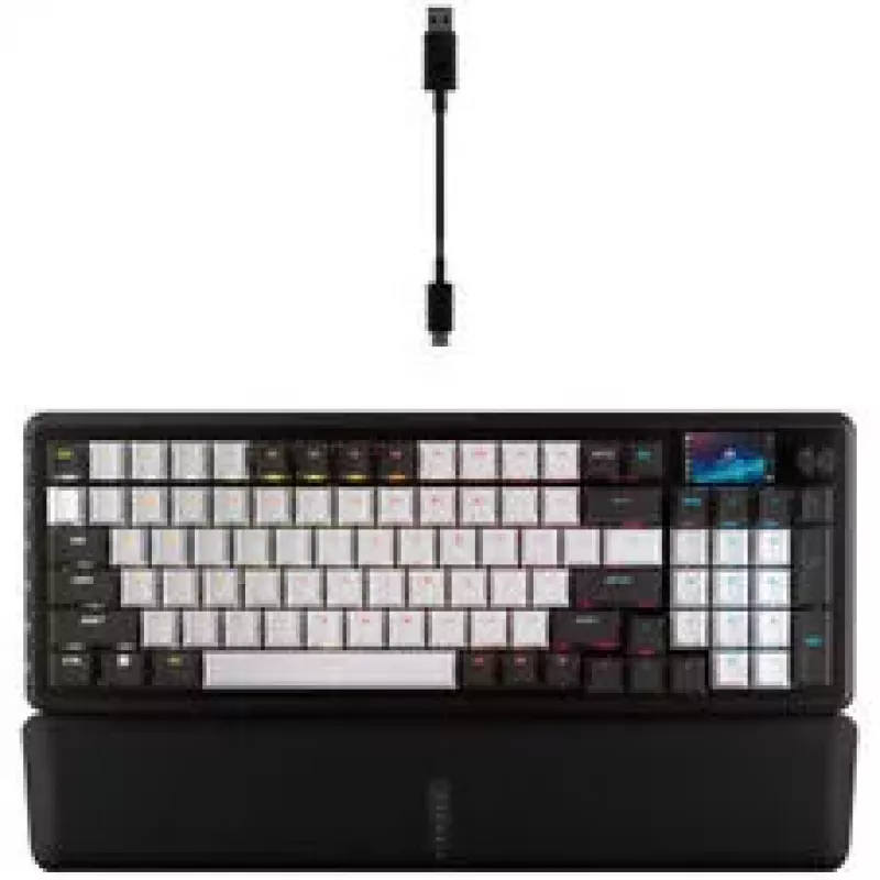 Klawiatura gamingowa Corsair VANGUARD 96, mechaniczna, RGB, 8000 Hz – przełączniki MLX Plasma, ISO (DE), czarno-biała