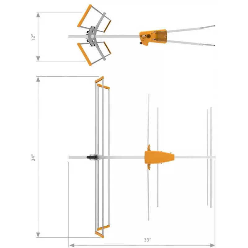 TELEVES Yagi V BIII Antena VHF, 5 elementów, 174-230 MHz, 7.5 dBi, złącze F, zewnętrzna, czarna