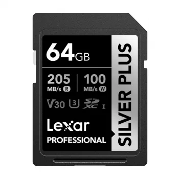 Lexar Professional SILVER PLUS SDXC 64GB Memory Card UHS-I U3 V30 A2