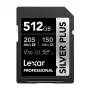 Karta pamięci Lexar Professional SILVER PLUS SDXC 512 GB, UHS-I, U3, V30, A2, do 200 MB/s odczyt, 140 MB/s zapis