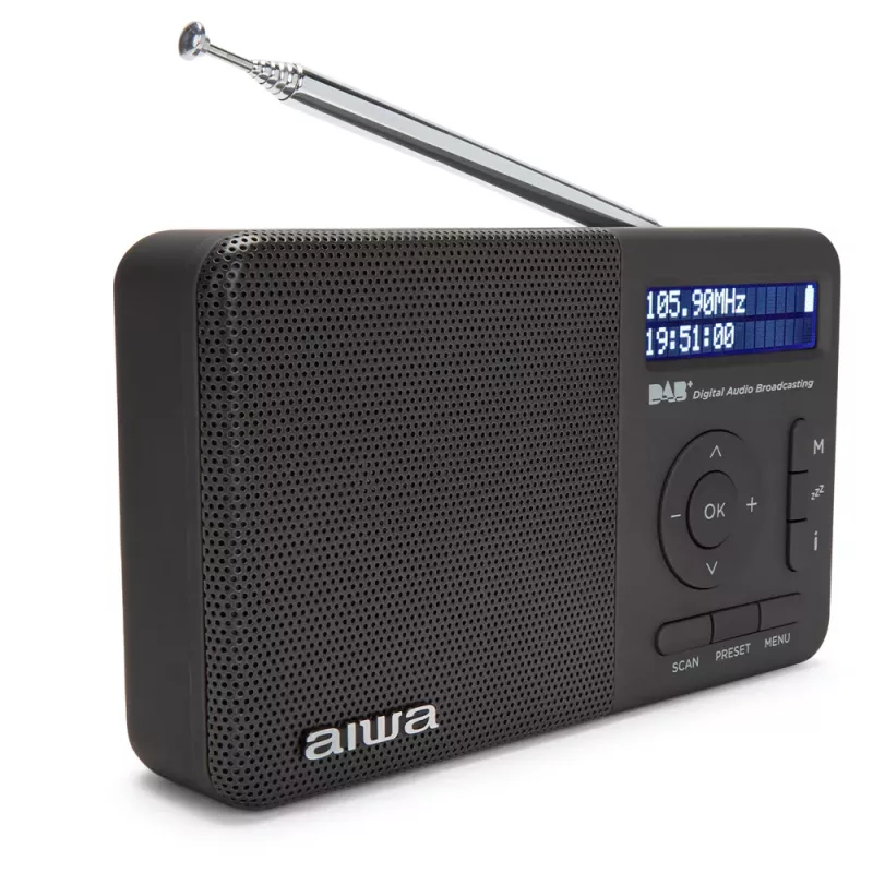 Aiwa RD-40DAB/BK Czarny Przenośne Radio DAB+ i FM z Bluetooth