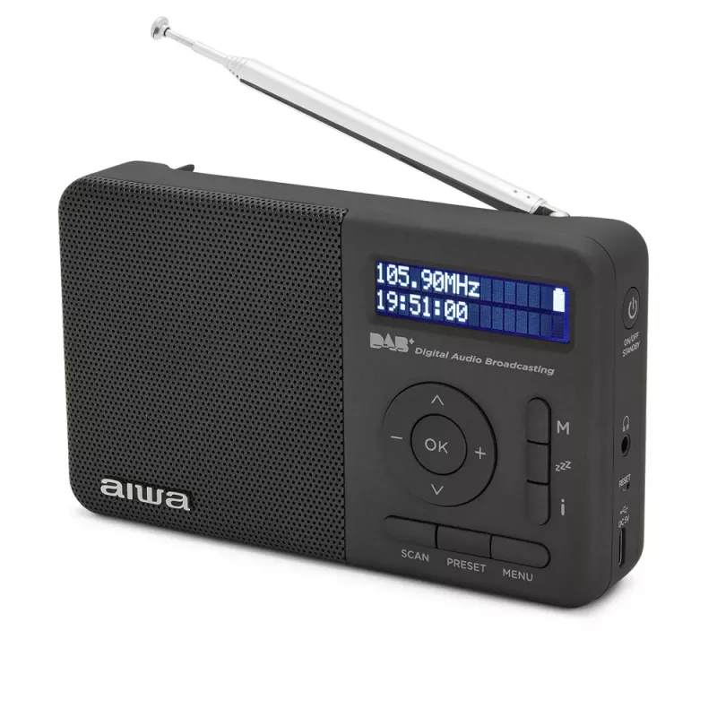 Aiwa RD-40DAB/BK Czarny Przenośne Radio DAB+ i FM z Bluetooth
