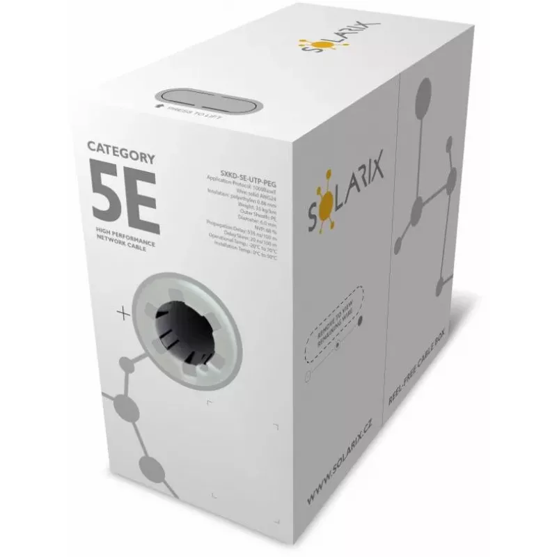 Solarix PE CAT5e UTP Kabel instalacyjny, drut lity, 305m (SXKD-5E-UTP-PEG)