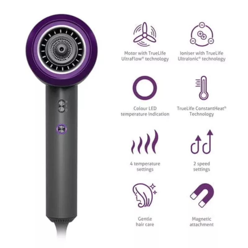 TrueLife HairDryer D3 Suszarka do włosów 1800 W Czarny