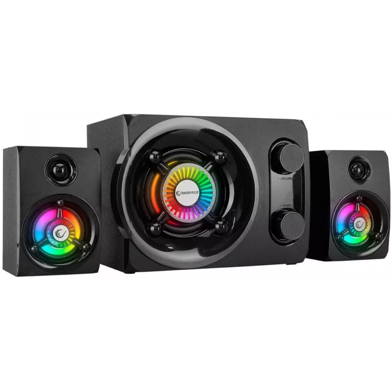 Rampage RMS-G8 25W Przenośny Głośnik Bluetooth z Podświetleniem RGB, TWS, Radio FM, Czarny