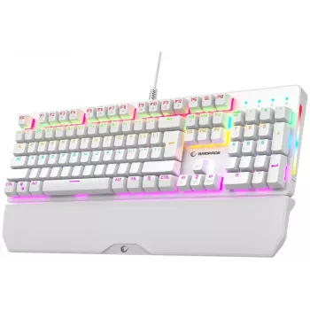 Klawiatura mechaniczna Rampage KB-R86 UMBRA, biała, przełączniki Outemu Blue, podświetlenie RGB, USB przewodowa