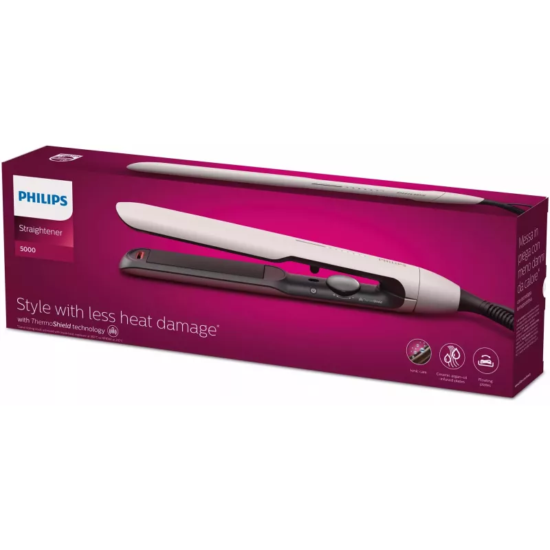 Prostownica do włosów Philips 5000 Series BHS515/00, ciepła biel, przewód 1,8 m