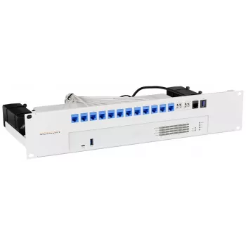 Rackmount.IT RM-SR-T16 Zestaw montażowy do szafy RACK dla SonicWall TZ300, TZ400, TZ500, TZ600, SOHO, NSA 2600, NSA 3600, NSA 4600, NSA 5600, NSA 6600 - 1U 19-calowy stalowy uchwyt montażowy z kablami krosowymi