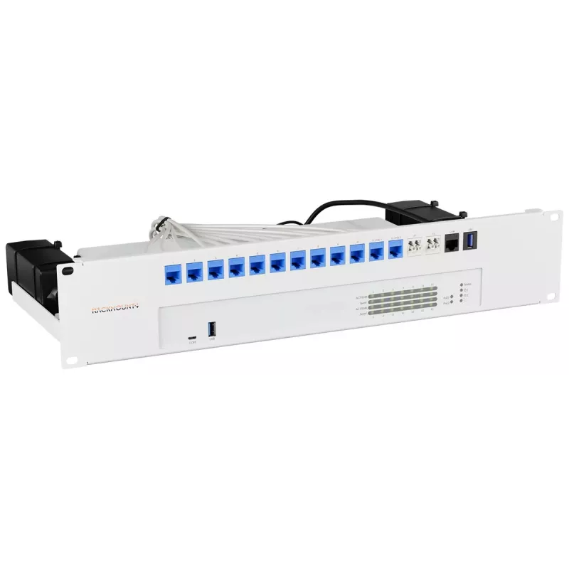 Rackmount.IT RM-SR-T16 Zestaw montażowy do szafy RACK dla SonicWall TZ300, TZ400, TZ500, TZ600, SOHO, NSA 2600, NSA 3600, NSA 4600, NSA 5600, NSA 6600 - 1U 19-calowy stalowy uchwyt montażowy z kablami krosowymi