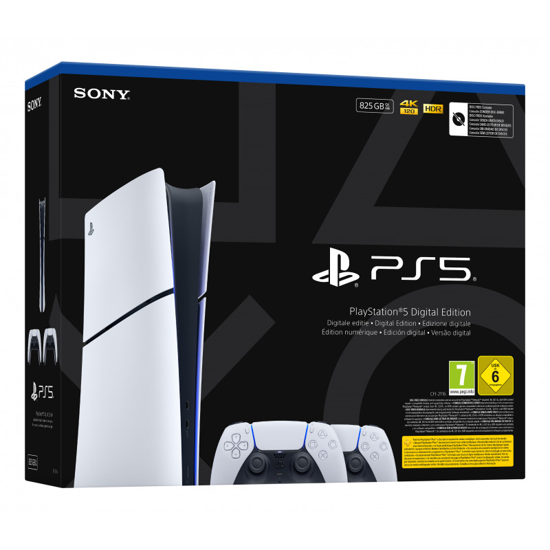 Sony PlayStation 5 Digital Edition Slim Console (CFI-2116B01Y) z kontrolerem DualSense Wireless - Biały