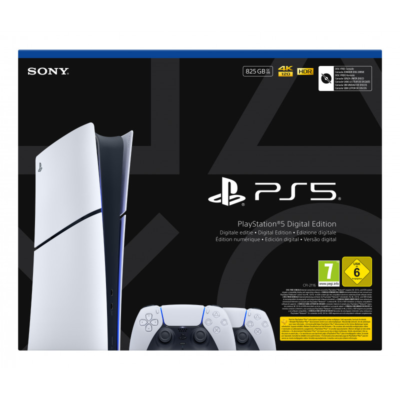 Sony PlayStation 5 Digital Edition Slim Console (CFI-2116B01Y) z kontrolerem DualSense Wireless - Biały