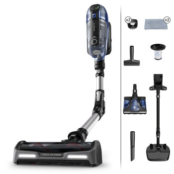 Rowenta X-Force Flex 14.60 Auto Docking Bezprzewodowy Odkurzacz Pionowy RH99C3 - Niebieski/Aluminium, 32.4V, 70min Czas Pracy, Aqua Head, LED Vision