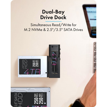 IcyBox IB-2911MSCL-CU31 Stacja dokująca i klonująca do M.2 NVMe i 2,5/3,5 cala SATA HDD/SSD