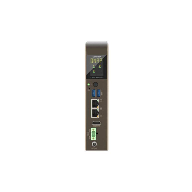 QNAP QBoat-300 Ultra-Kompaktowy Serwer NAS Bez Wentylatora z Dwoma Slotami M.2 NVMe/SATA, Intel Celeron J3455 Quad-Core, 4GB RAM, Podwójny Gigabit Ethernet, HDMI, 2x USB 3.0