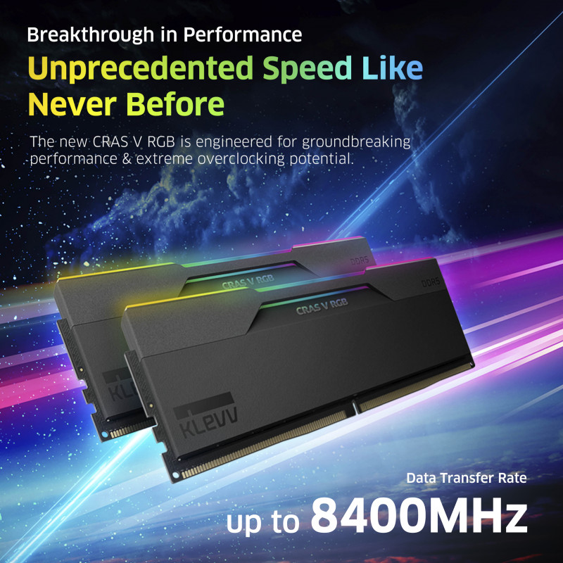KLEVV CRAS V RGB 32GB (2x16GB) DDR5 6000MHz CL30 Zestaw pamięci