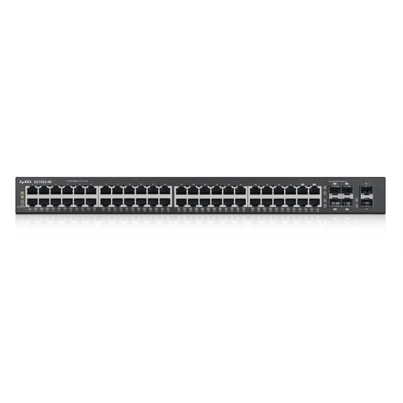 ZyXEL GS1920-48 48-portowy Gigabit Smart Managed Switch z 4 portami SFP Uplink i PoE+ (375W)