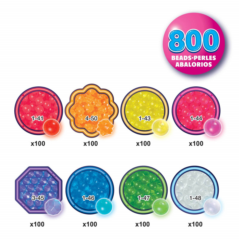 EPOCH Aquabeads Neon Beads Refill Pack - 600 koralików w 8 neonowych kolorach, aktywowane wodą, kompatybilne ze wszystkimi zestawami Aquabeads