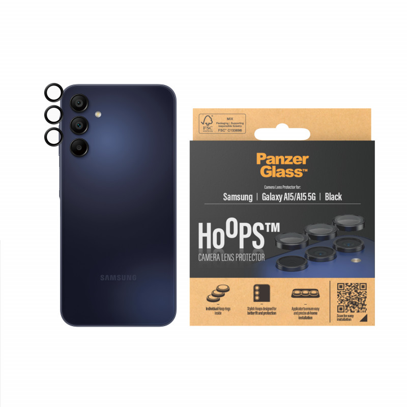 PanzerGlass Hoops Osłonka obiektywu aparatu do Samsung Galaxy A15 / A15 5G - Czarny