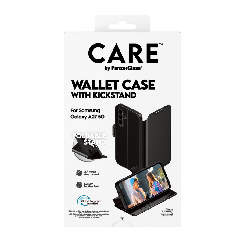 PANZERGLASS CARE Portfelowe etui z podstawką do Samsung Galaxy A27 5G, przezroczyste