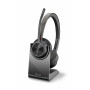 Plantronics Voyager 4320 UC Bezprzewodowa słuchawka Bluetooth ze stacją ładującą, adapterem USB-A, certyfikowana dla Microsoft Teams, czarna