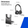 Plantronics Voyager 4320 UC Bezprzewodowa słuchawka Bluetooth ze stacją ładującą, adapterem USB-A, certyfikowana dla Microsoft Teams, czarna