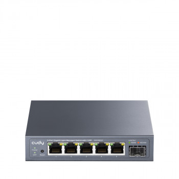 CUDY GS105ES1 5-portowy lekki zarządzalny przełącznik Gigabit z 1 SFP, 4 RJ45, VLAN, QoS, do biurka