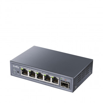 CUDY GS105ES1 5-portowy lekki zarządzalny przełącznik Gigabit z 1 SFP, 4 RJ45, VLAN, QoS, do biurka