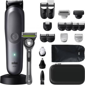 Braun AIO 9540 All-in-One Style Kit, mokry i suchy golarka i trymer elektryczny, 60 min pracy, 7 akcesoriów, czarny